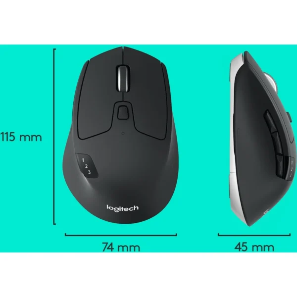 Logitech M720 Triathlon Multi-Computer Wireless Mouse (Black) - Image 5